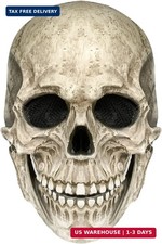 Realistic Full Head Skull Mask with Movable Jaw for Halloween Cosplay, Creepy an