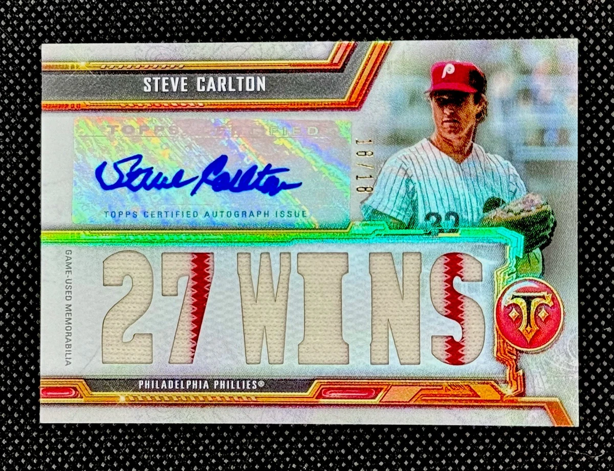 Topps Steve Carlton Autographed Baseball Sports Trading Cards 