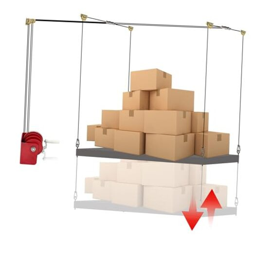 Overhead Garage Storage Rack - Heavy-duty Lifting Garage Ceiling Storage