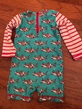 Hatley Sharks  Stripes Rash Onepiece Bathing Suit Swimsuit 3-6 Months