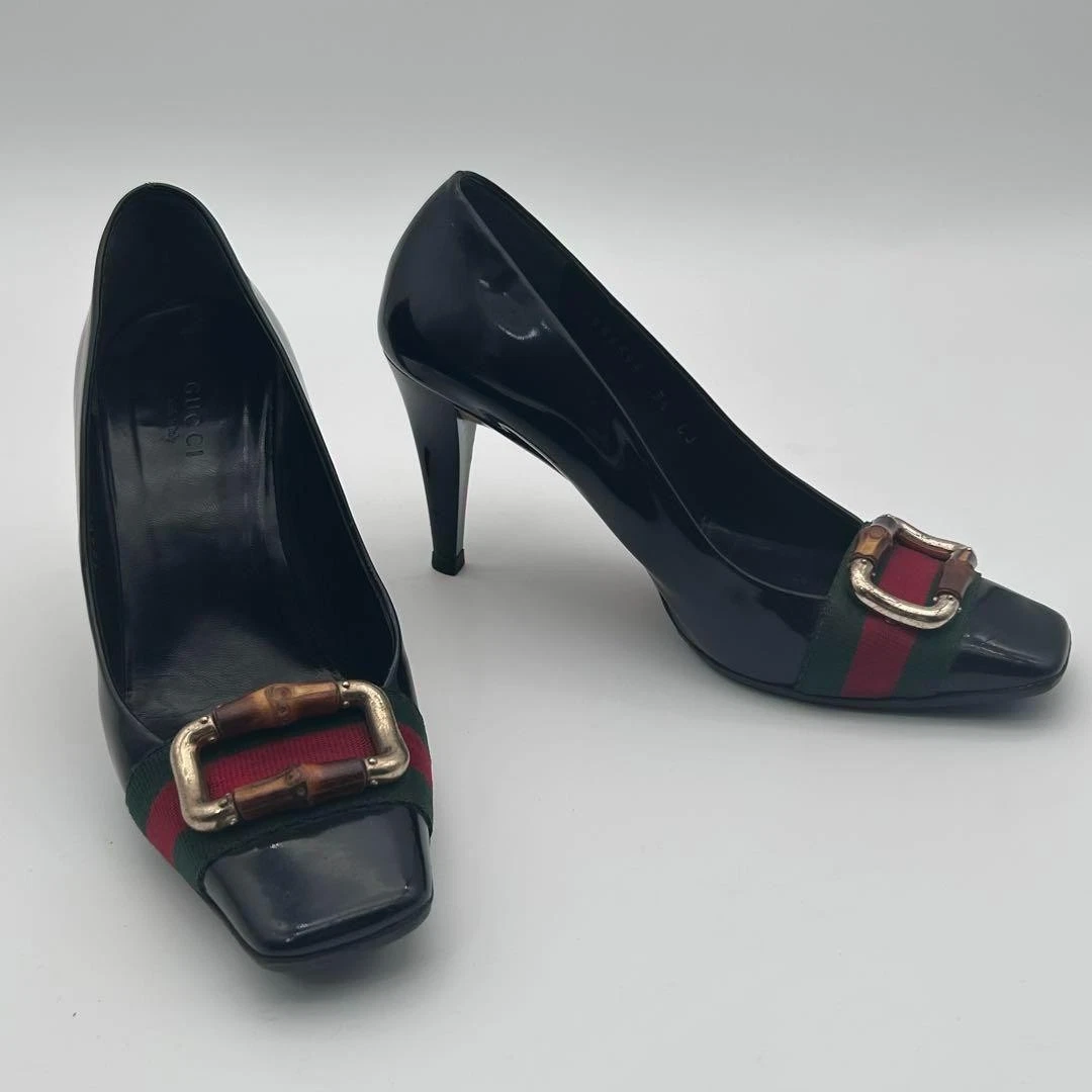 Escarpins Gucci Sherry Line talons aiguilles chaussures en cuir bambou