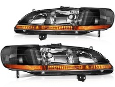 For 1998-2002 Honda Accord Headlamps Black Housing Headlights Assembly Pair For 1998-2002 Honda Accord Headlamps Black Housing Headlights Assembly Pair