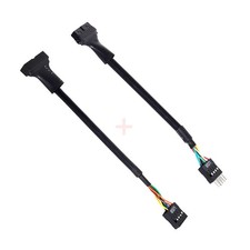 2 PCS USB 2.0 9Pin to USB 3.0 20pin Header Female Cable, Reversible, Motherboard