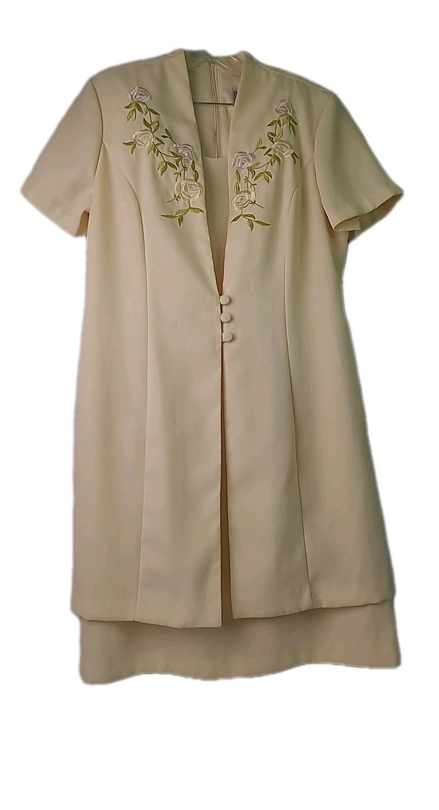 Sheri Martín New York Womens Floral Embroidery Light Yellow Midi Dress 14 Petite