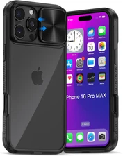 For Iphone 16 Pro Max Case with Camera Cover, 16 Pro Max Rugged CASE Camera Cove