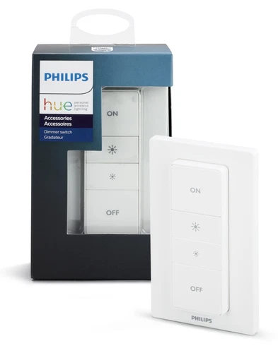 NEW Philips Hue 473371 Smart Wireless Dimmer Switch Remote White Battery Powered