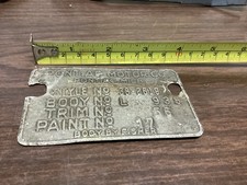1938 Pontiac Firewall Trim Tag