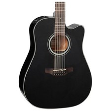Takamine GD30CE Chitarra A/E Dreadnought 12 Corde, Top in Abete Massello, Nero Lucido