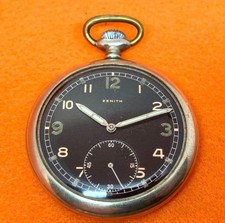 Zenith Vintage German Military Pocket Watch Black Dial Manual Wind From Japan