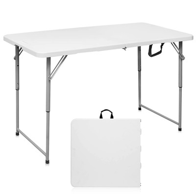 Byliable Folding Table 4 Foot Portable Heavy Duty Plastic Fold-In-Half Utility