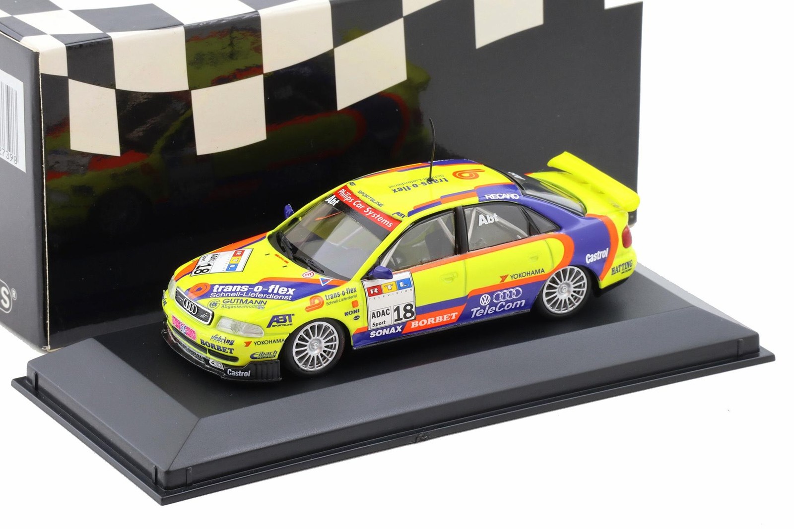 Minichamps 1:43 Audi A4 Quattro STW 1997 Team Abt Model Car Ch. Abt #18