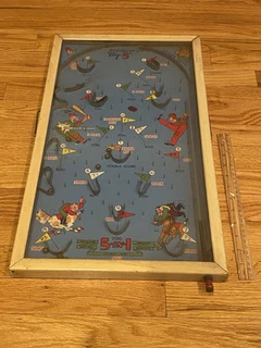 VINTAGE PINBALL GAME POOSH M UP "Big 5" PINBALL BASEBALL TABLE GAME 1930s 40s