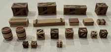 HO Scale Wooden Boxes / Crates/barrels 3-D Pr...