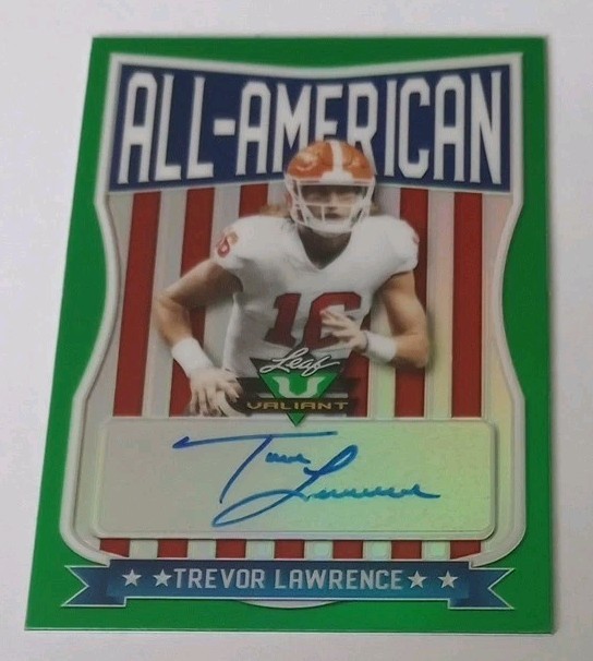 Trevor Lawrence Leaf Valiant All-American Autographs #TL1 Green