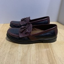 Johnston  Murphy 20-0592 Tassel Kiltie Loafer Shoes Mens US 9.5M Black/Mahogany