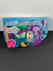 Fingerlings Baby Monkey Light Teal With Purple Hair Zoe Interactive Friend Toy