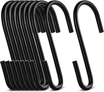 ilauke S Hooks, Black, Pack of 20 Hooks for Hanging, Kitchen Hooks, Black