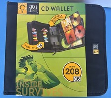 Case Logic Black Binder 208 Capacity DVD/CD Black Lockable Nylon CDW208 NEW