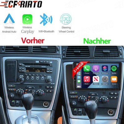 2+64G 9'' Android 15 Autoradio GPS Navi CarPlay für Volvo XC70 V70 S60 2004-2010