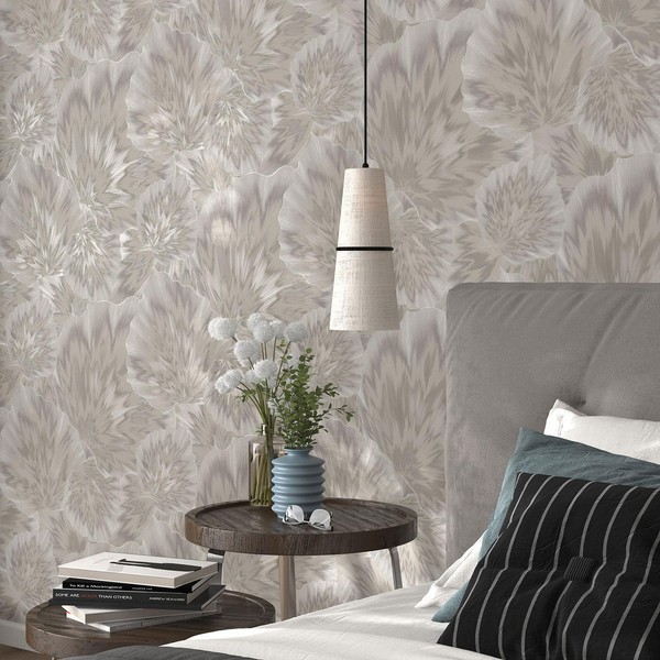 Marmor Effekt BläTter Tapete Bliss Blumenmuster Waschbar Taupe Erismann 10402-37-image