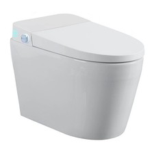 Smart Bidet Toilet Tankless Heated Seat Auto Flush Warm Water Dryer Remote White