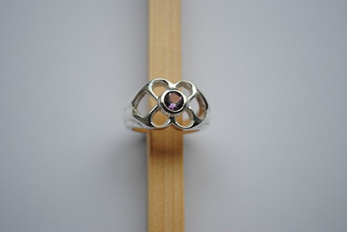 Silber Ring mit runden Iolith, Granat, Amethyst oder weitere Steinen - Bild 5 von 10
