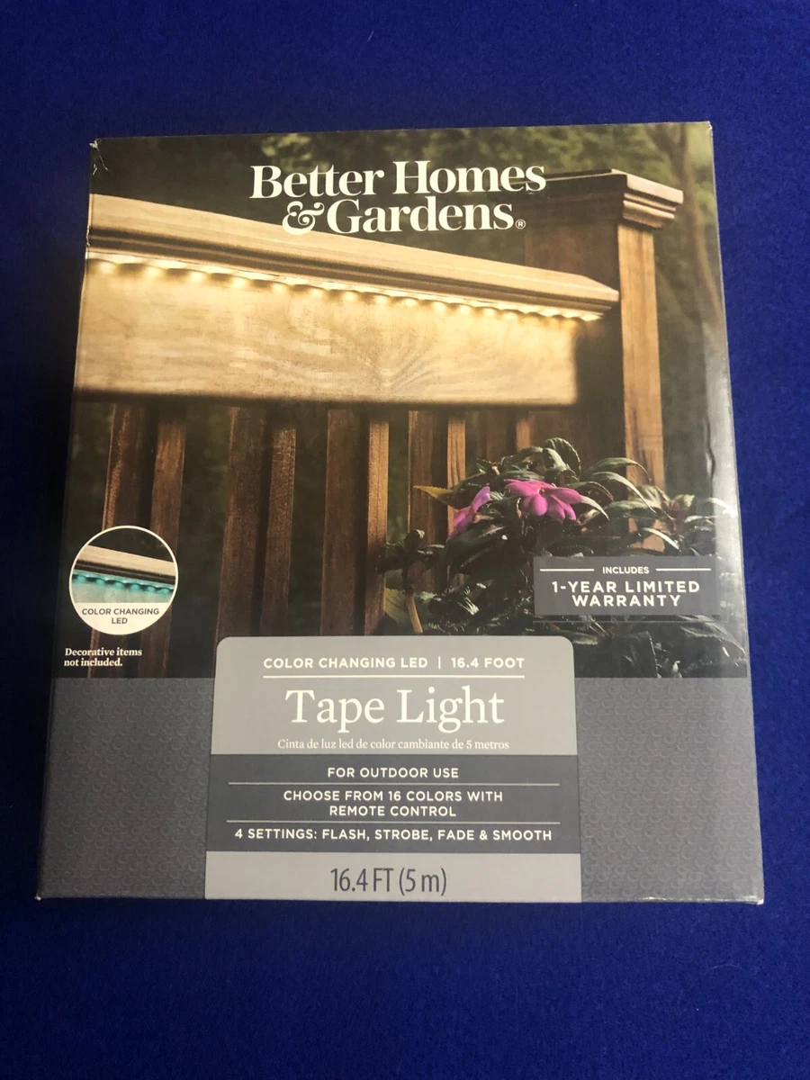 Better Homes Gardens Tape Light Color Changing LED 16.4 Outdoor Use