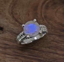 Moonstone Ring,925 Sterling Silver,Solitaire Ring,Gift For Her,All Sizes 3 to 14
