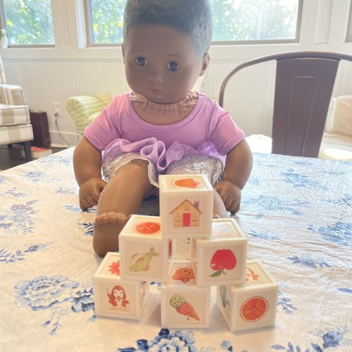 American Girl Bitty Baby African American Doll Molded Hair W/Blocks - Picture 2 of 11