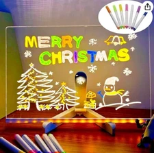 LED Message Note Board with Colors, Acrylic Dry Erase Board 