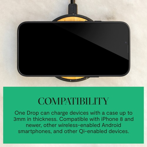 Chargeur sans fil House of Marley One Drop - Bambou design durable compatible Qi - Photo 3 sur 7
