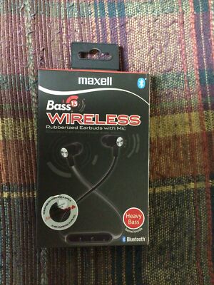 Maxell Bass 13 Bluetooth Wireless Rubberized Earbuds With Mic (Heavy Bass) 