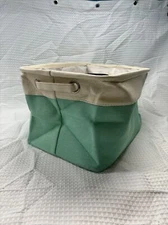 Foldable Storage Bin/Storage Basket, Bins Organizer Green/Sand