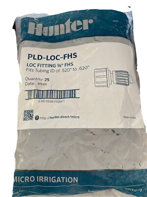 Hunter PLD-LOC-FHS fitting 3/4  Fits Tubing ID .520 to .620 (qty: 25)
