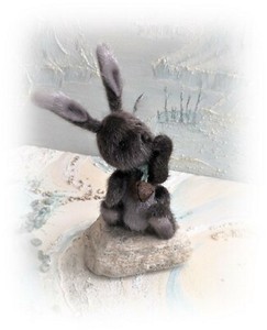 4-034-Faux-Fur-Little-Baby-Bunny-Rabbit-Teddy-Bear-OOAK-jointed-Artist-one-off