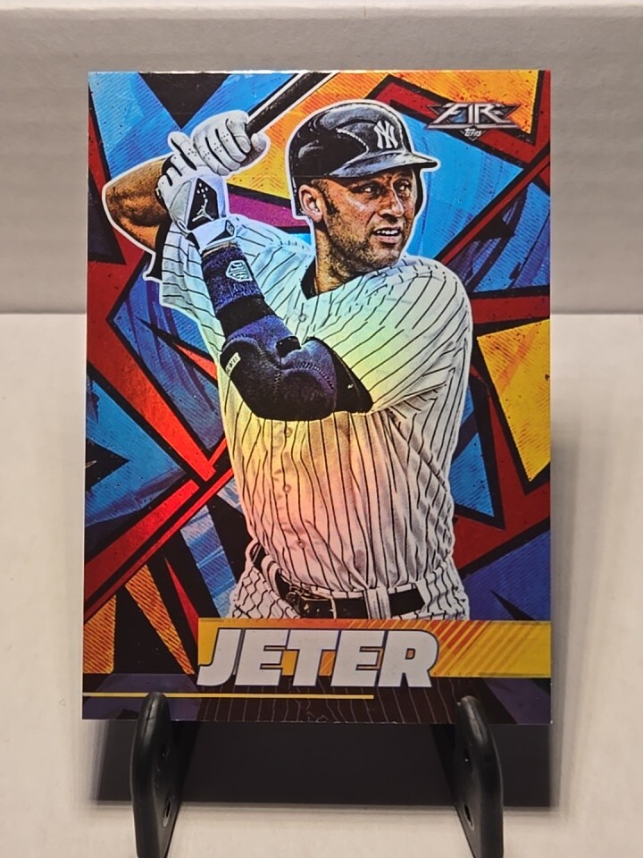 Derek Jeter 2021 Topps Fire #194 Flame Parallel New York Yankees 020725