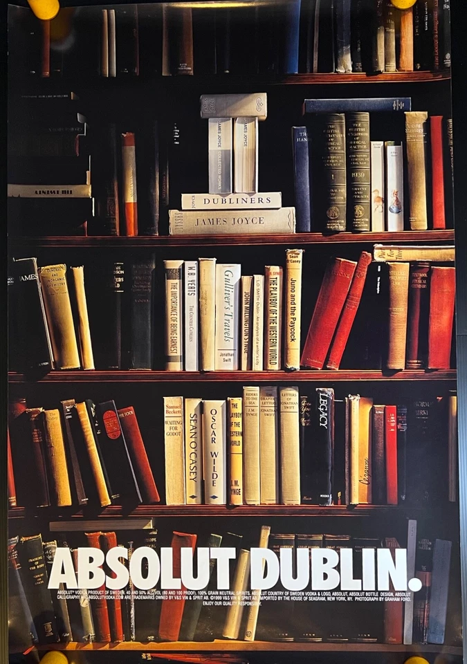 Absolut Dublin Vodka Ireland Library Irish Authors Book Poster XL size - New - Image 2 of 4