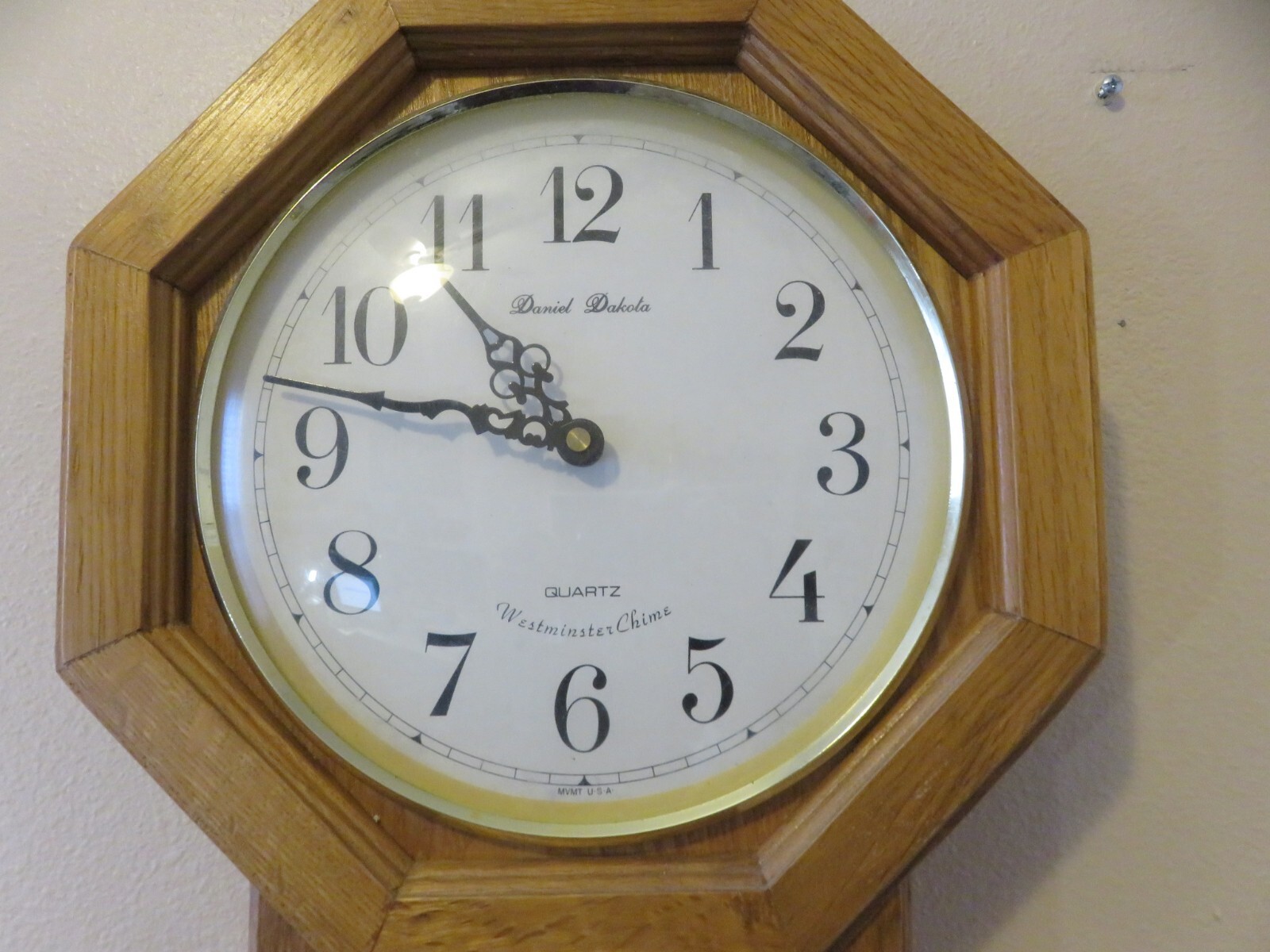 Daniel Dakota Quartz Westminster Chime Pendulum Wood Wall Clock 20" x