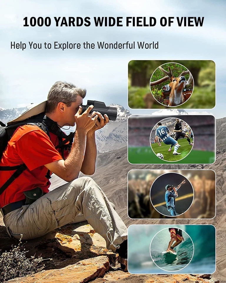 Monocular Telescope, ACTBOT 12x50 Waterproof Monoculars with Smartphone Tripod, - Image 2 of 4