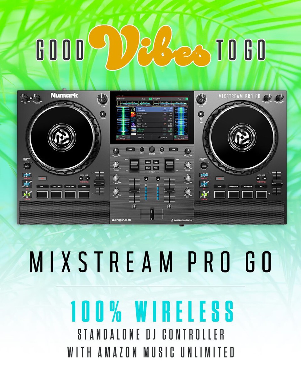 美品　Numark Mixstream Pro Go DJコントローラー Numark MIXSTREAM PRO GO Battery Powered Streaming DJ