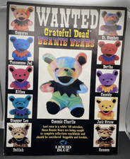 GRATEFUL DEAD Vtg. 1998 Set of 11 Beanie Bear Plush Toys w/ Poster Liquid Blue