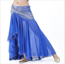 Chiffon Tight Hip Fishtail Long Skirt with sequins Belly Dance Costumes 8 colors