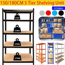 Heavy Duty Metal Shelf Shed Storage 5 Tier Shelving Unit Boltless Garage Racking