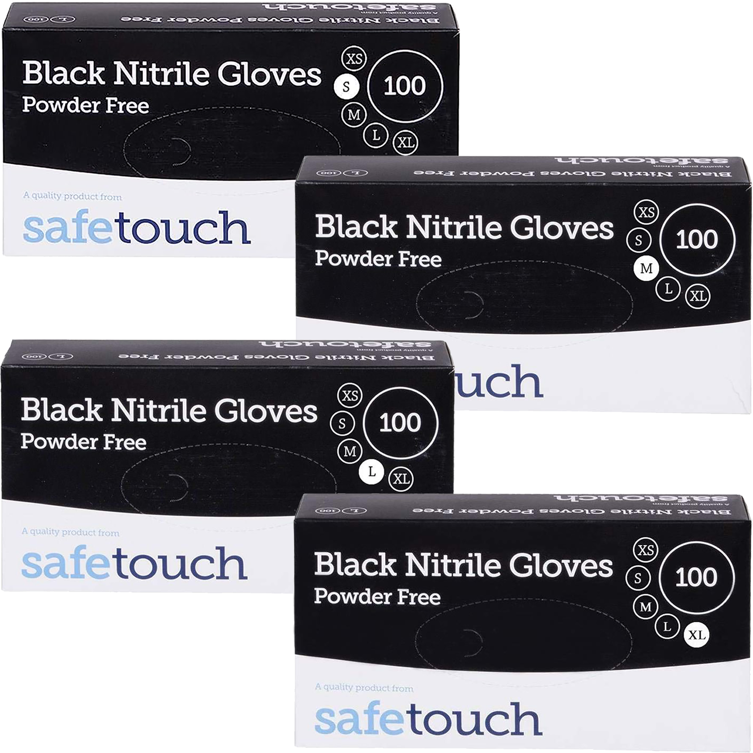 SMALL MEDIUM LARGE XLARGE Black Nitrile Powder Free Disposable Gloves
