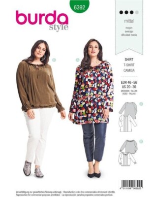 6392 PATRON BURDA CREATIONS TUNIQUE BLOUSE GRANDE TAILLE DU 48