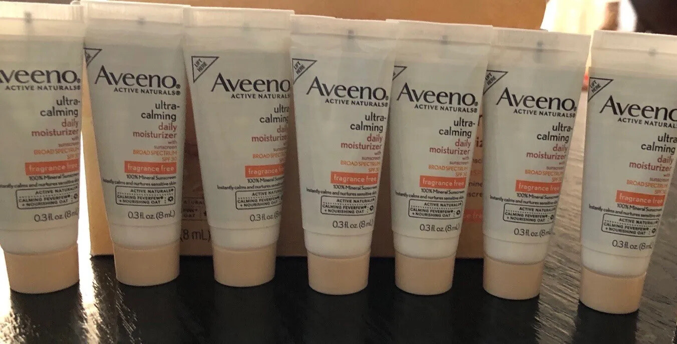 Aveeno Ultra Calming Daily Moisturizer SPF 30 Travel Size Lot Of 7