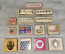 Craft Smart Mixed Lot Hearts Flowers Lot of 14 Rubber Stamps New Used