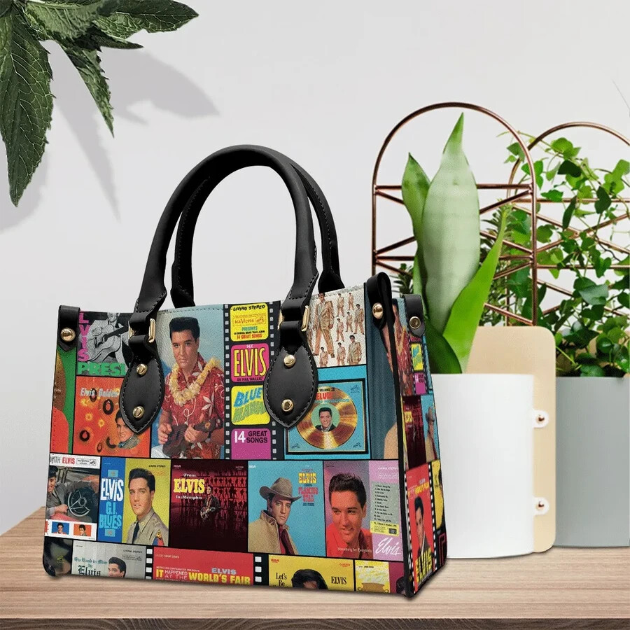 The King Of Rock Elvis Presley Handbag, Women Leather Handbag, Music Lover Bag