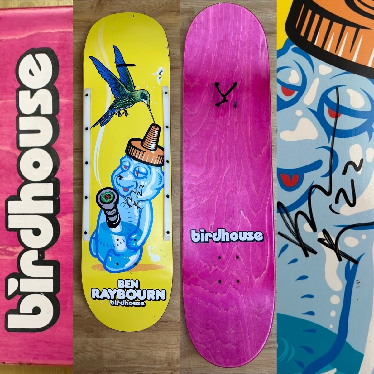 Birdhouse Skateboards Signed Ben Raybourn Fowl deck 2017 art by