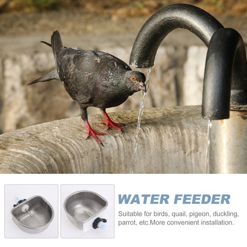 2 Sets Stainless Steel Drinking Fountain Small Animal Water Bottle Pet Feeder - Picture 7 of 12